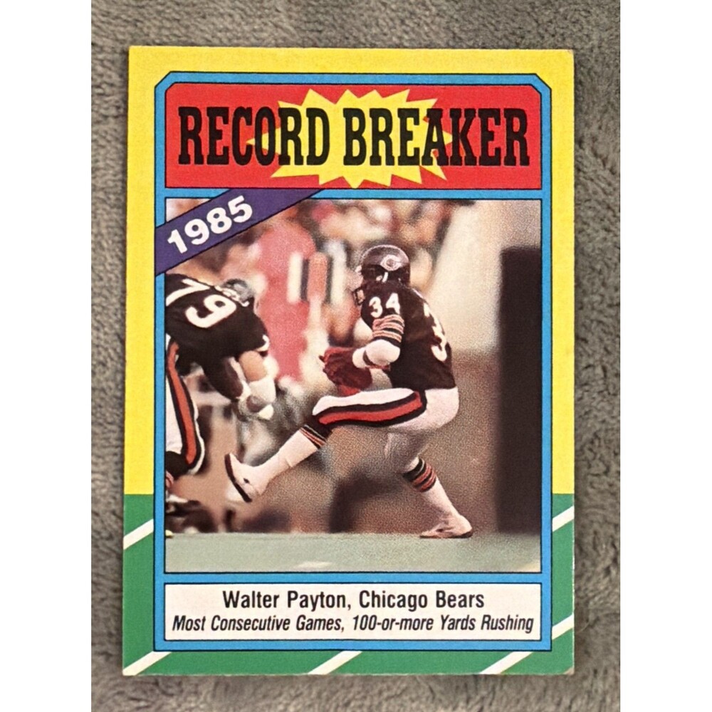 1986 Topps - Record Breaker Walter Payton #7 D* on Copyright Line